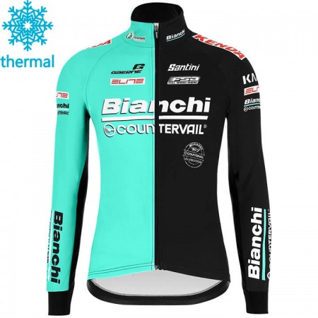 Maillot Cyclisme 2020 Bianchi Countervail Hiver Thermal Fleece N001